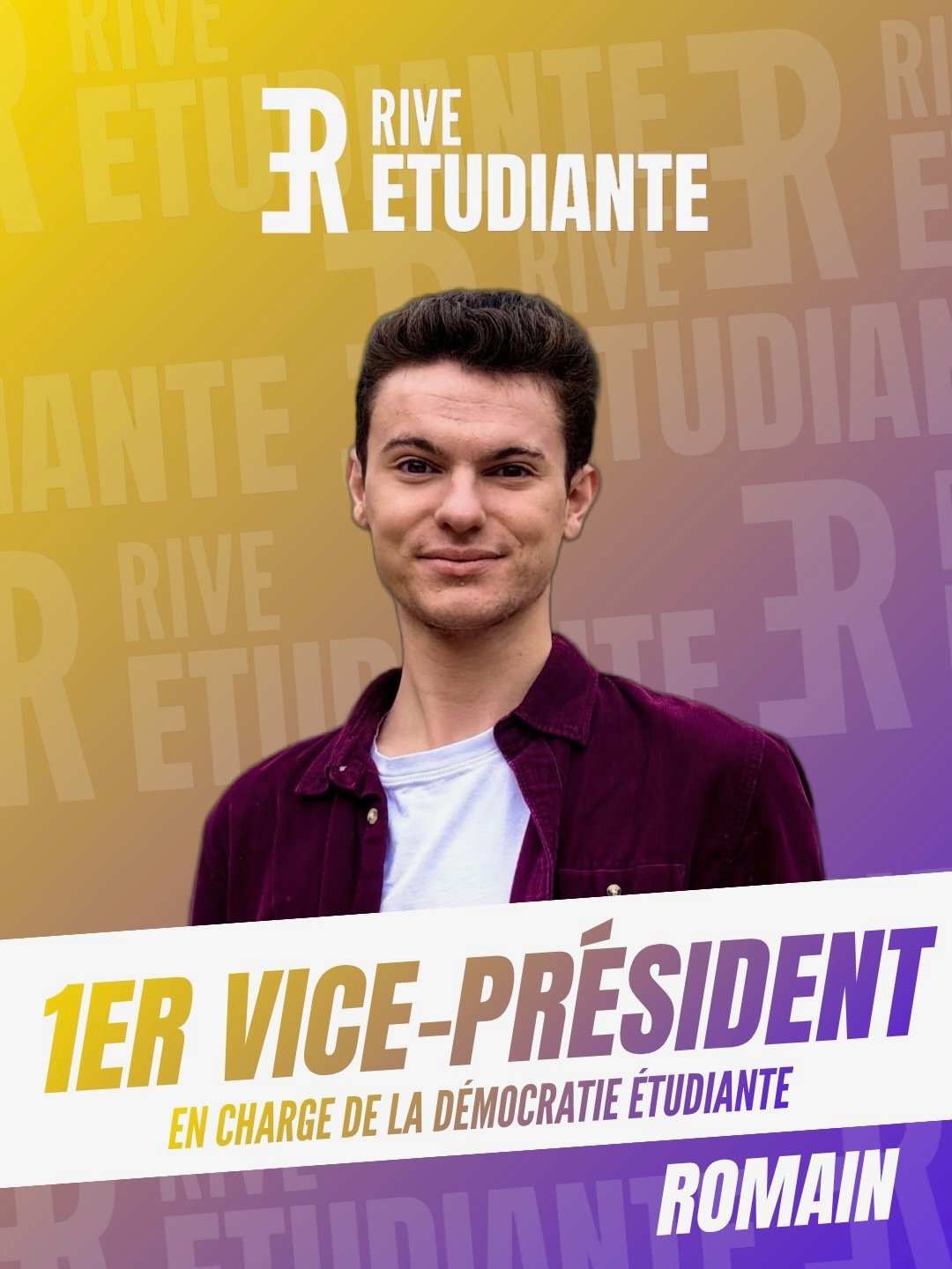 Romain Wisniewski — Premier vice président en charge de la démocratie étudiante, Rive Étudiante, Université de Tours